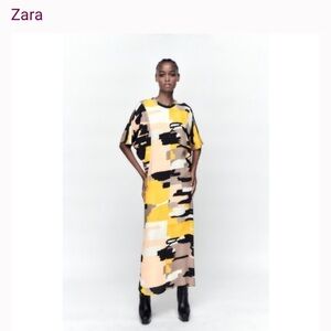 Zara Limited edition printed dress medium